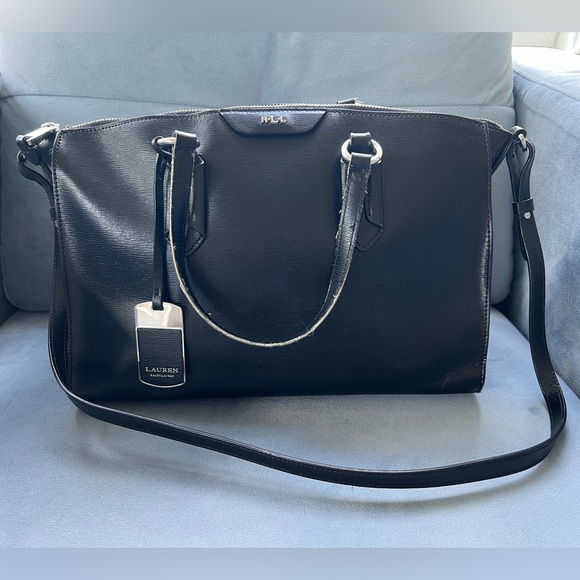 Ralph Lauren Saffiano Leather Satchel with crossbody strap - Picture 2 of 14